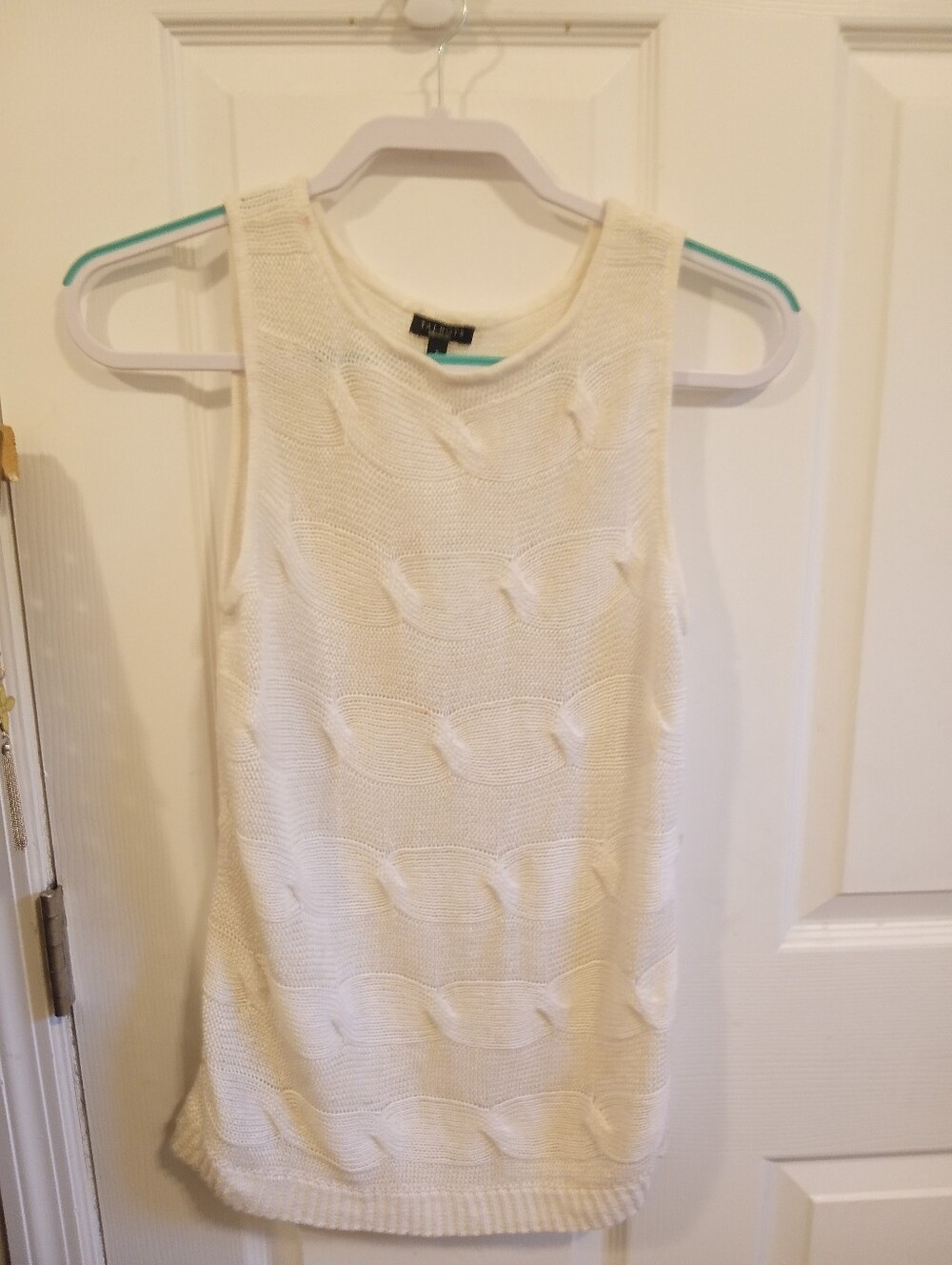 Talbots Cream Scoop Neck Knit Top